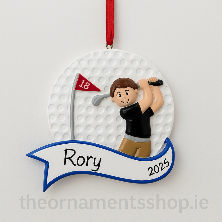 Golf Boy Personalised Christmas Ornament