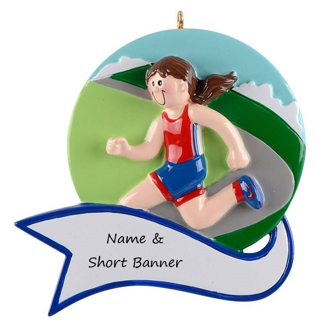Jogger Girl Bauble Personalised Christmas Ornament