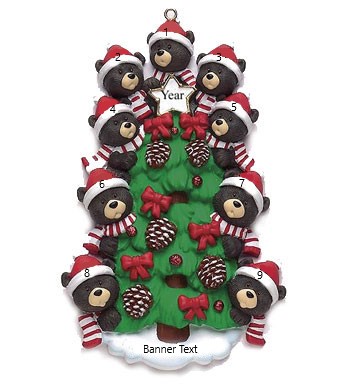 Bear Tree 9 Personalised Christmas Ornament