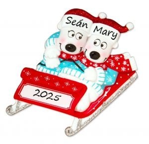 PX Bears on Sled 2 Personalised Ornament