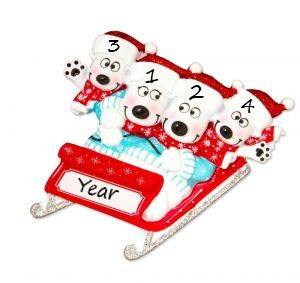 PX Bear on Sled 4 Personalised Ornament