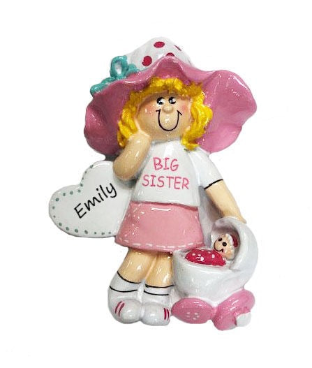 Big Sister standing Ornament – Blonde Hair