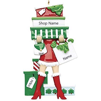Born To Shop Personalised Christmas Ornament