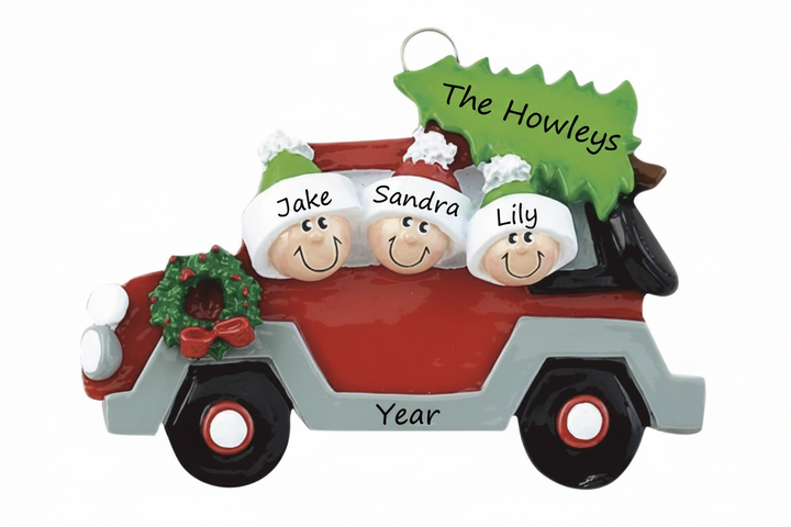 Bringing Home The Tree 3 Personalised Christmas Ornament
