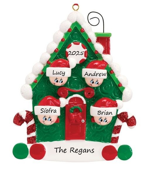 Candy Cane House 4 Personalised Christmas Ornament