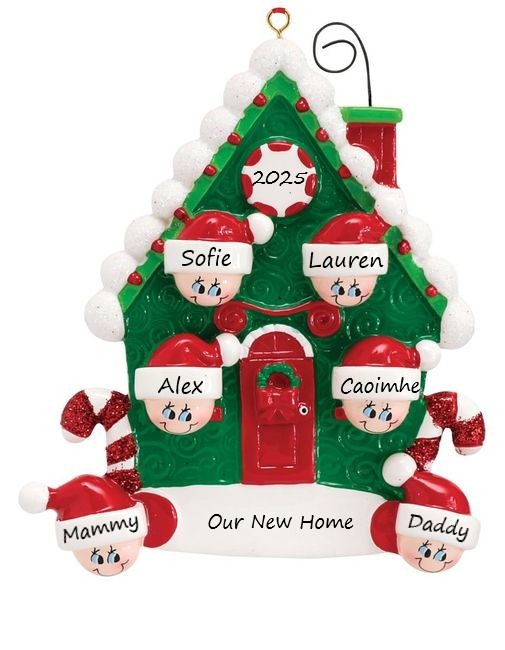Candy Cane House 6 Personalised Christmas Ornament