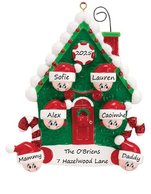 Candy Cane House 6 Personalised Christmas Ornament
