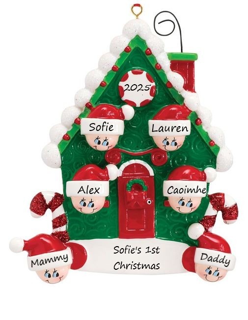 Candy Cane House 6 Personalised Christmas Ornament