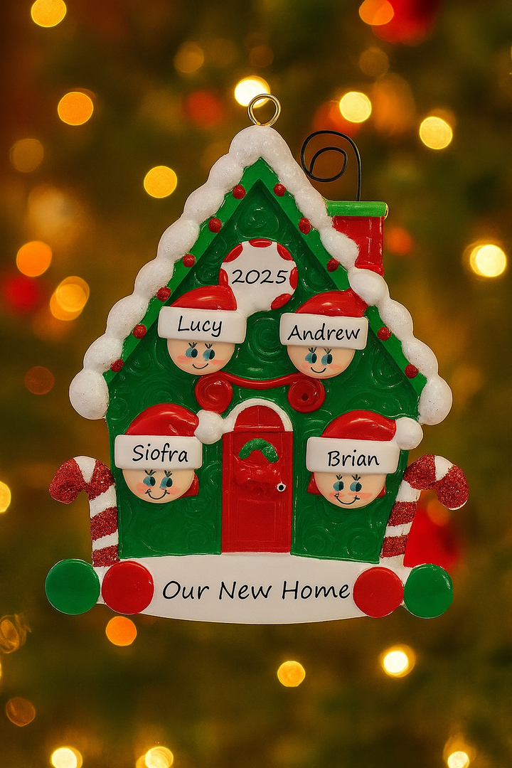 Candy Cane House 4 Personalised Christmas Ornament