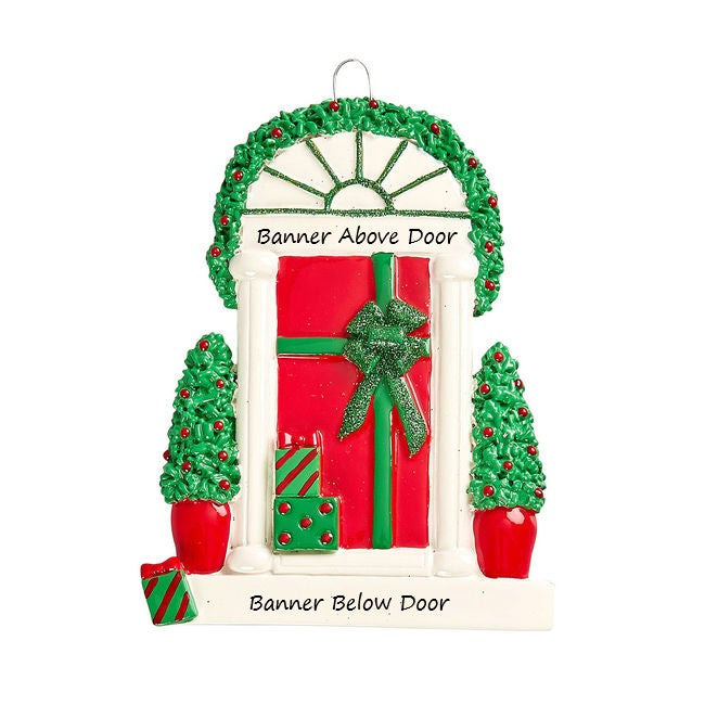 Christmas Ribbon Door Personalised Christmas Ornament