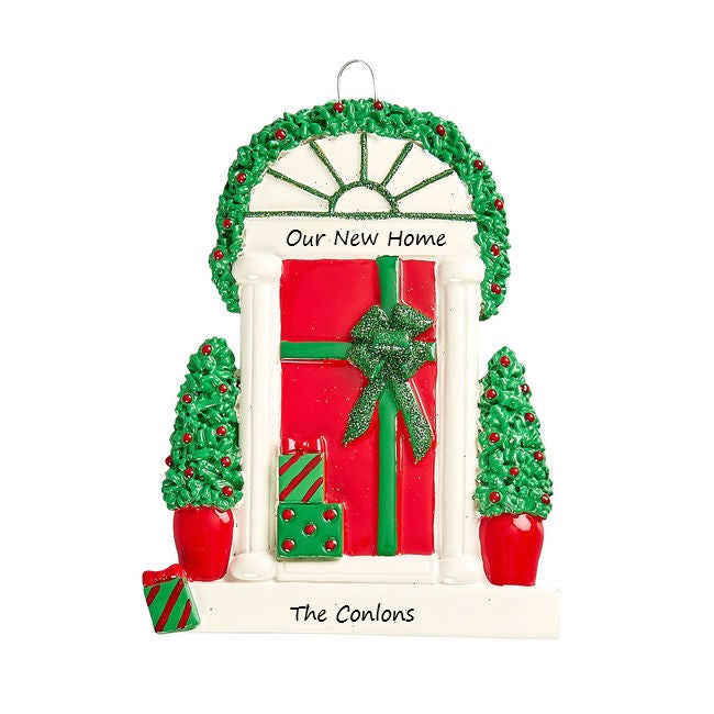 Christmas Ribbon Door Personalised Christmas Ornament
