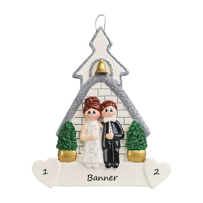 Church Wedding Personalised Christmas Ornament