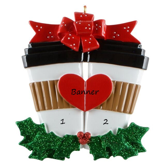 Coffee For Two Personalised Christmas Ornament