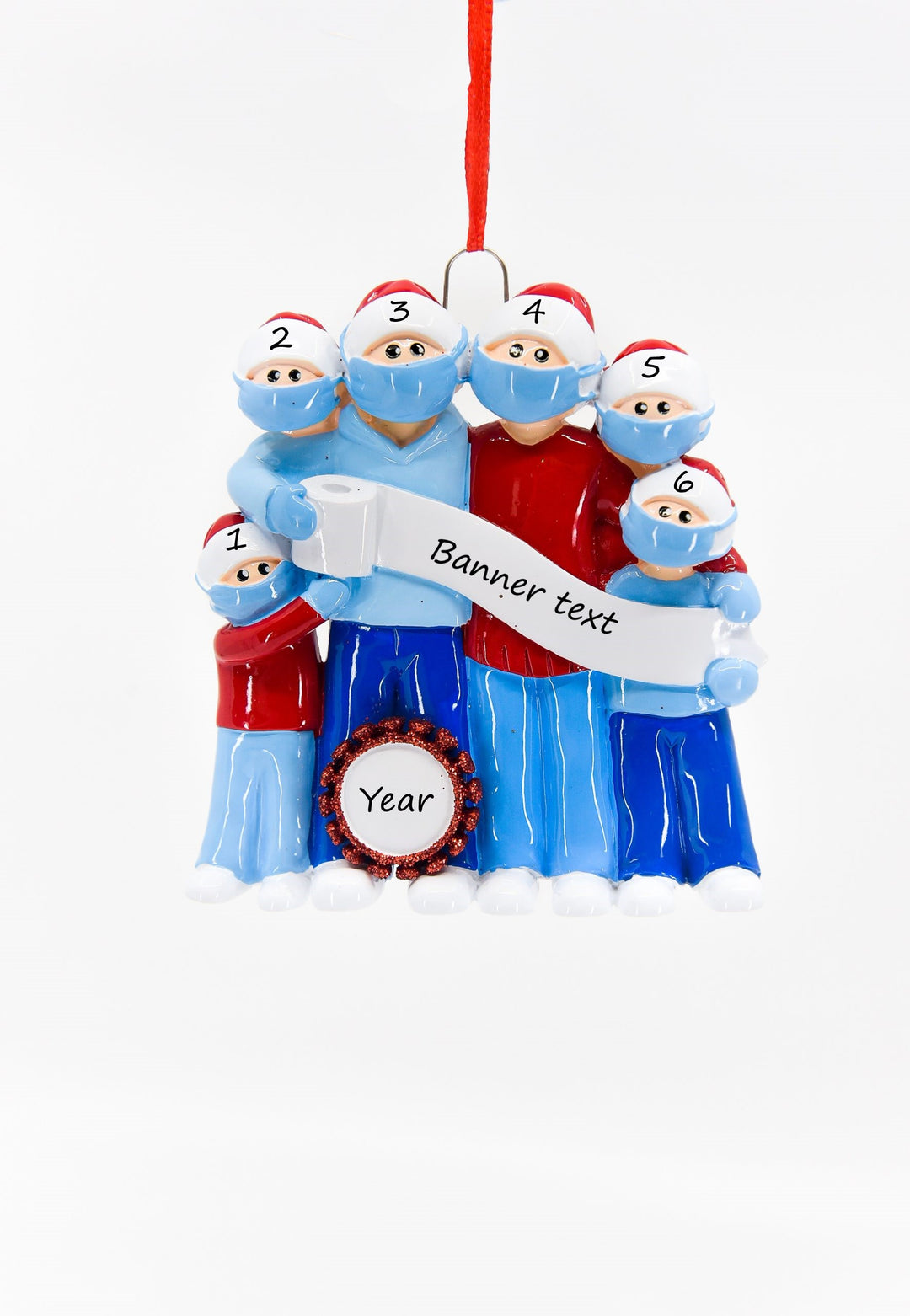 Mask Family 6 Personalised Christmas Ornament