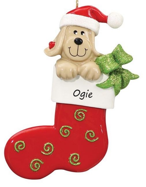 Dog Stocking Personalised Christmas Ornament