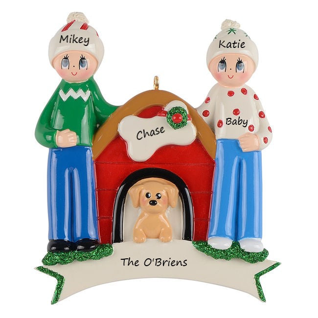 Dog House 2 Personalised Christmas Ornament