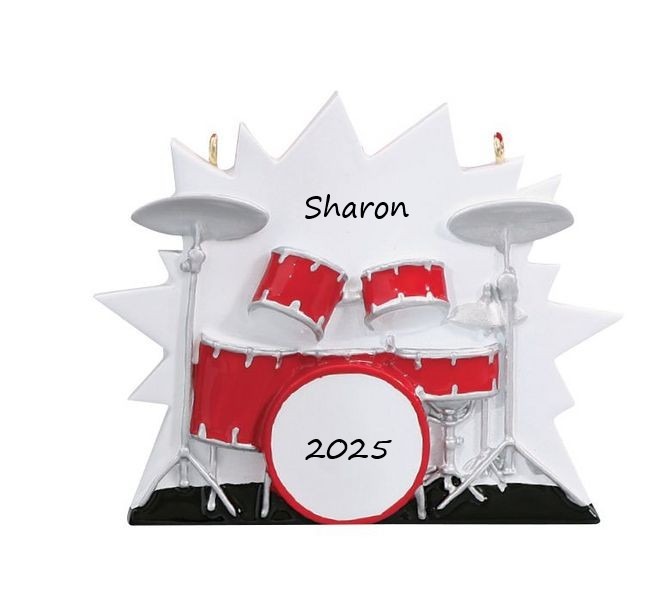 Drums Personalised Christmas Ornament