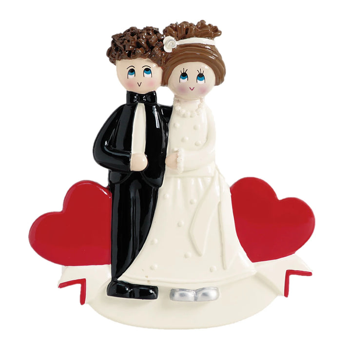 Mr & Mrs Couple with Red Hearts