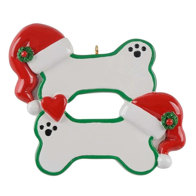 Santa Double Dog Bone- Personalised