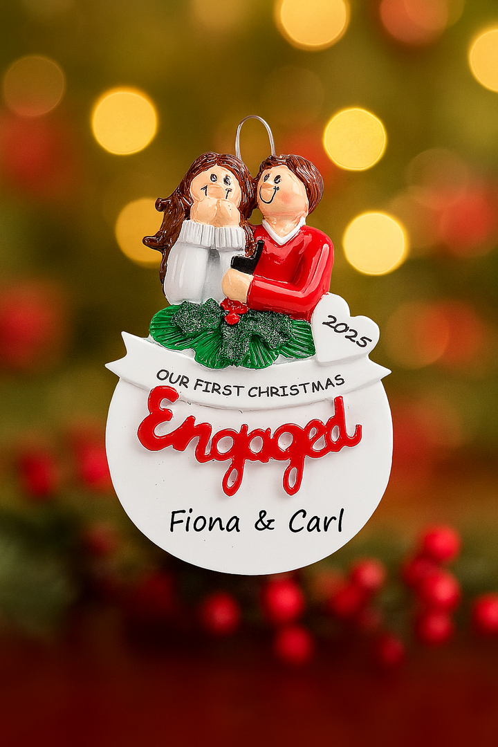 1st Christmas Engaged Personalised Christmas Ornament