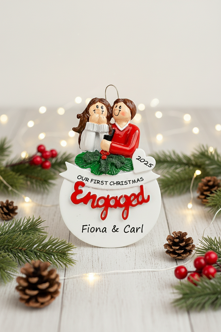 1st Christmas Engaged Personalised Christmas Ornament