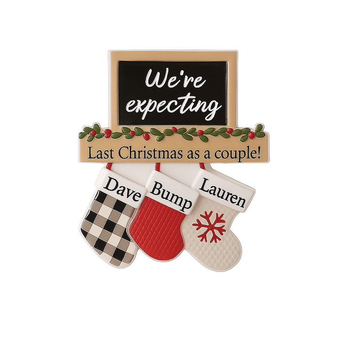 PX- Stockings - We’re Expecting personalised Christmas ornament