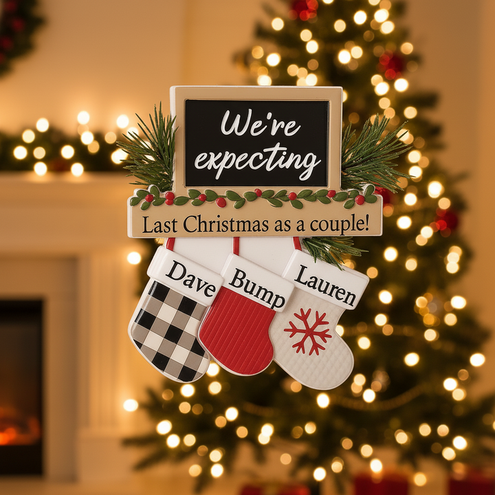 PX- Stockings - We’re Expecting personalised Christmas ornament