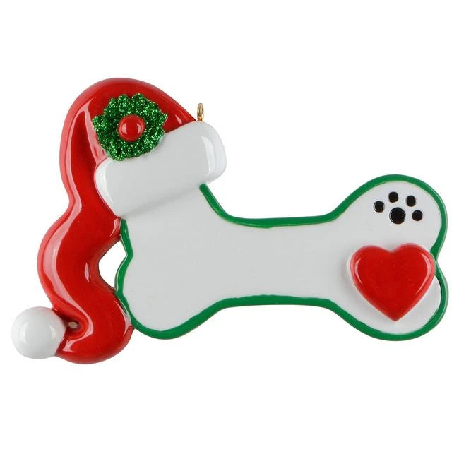 Santa Dog Bone - personalised