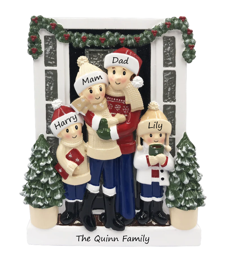 PX Farm House Family 4 Personalised Ornament
