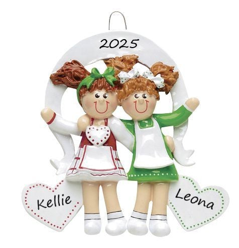 Friends/Sisters 2 Personalised Christmas Ornament