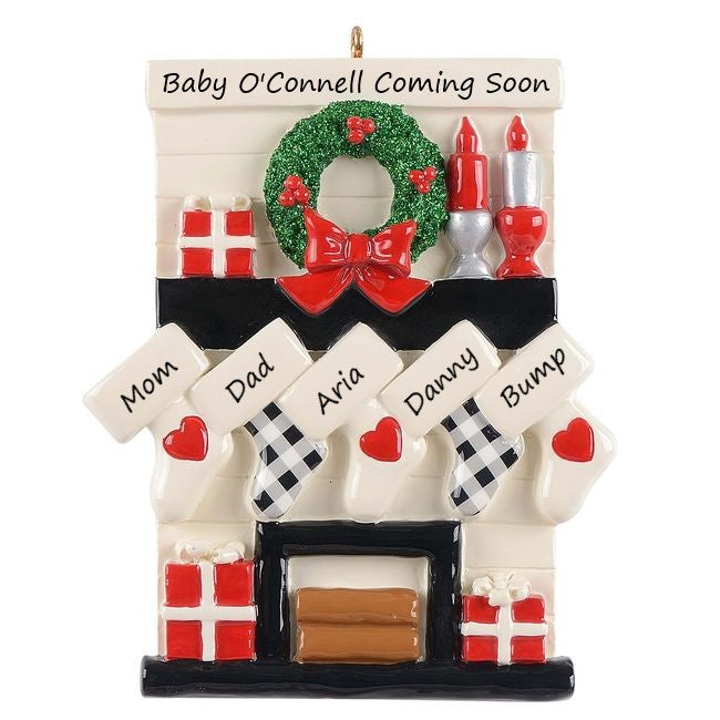 Gather Round Fireplace 5 Personalised Christmas Ornament