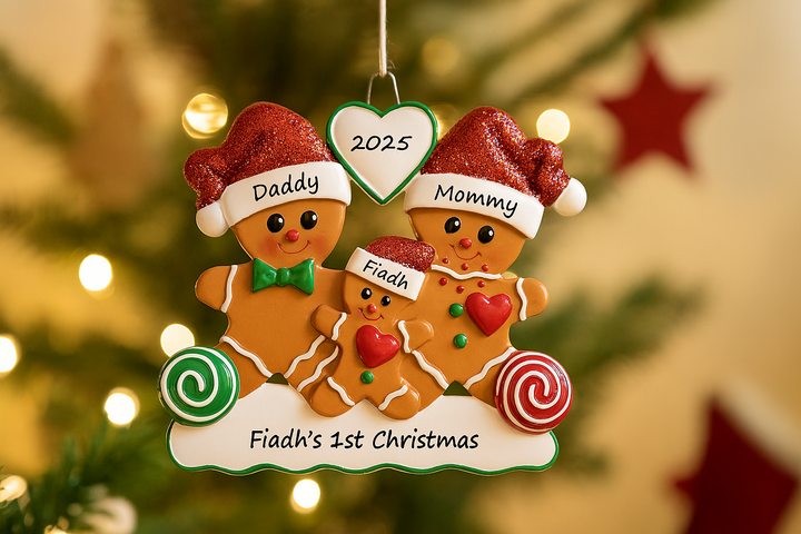Gingerbread New Parents Personalised Christmas Ornament