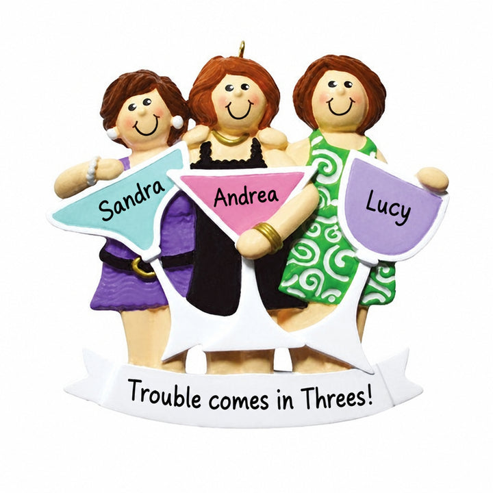 Girls Night Out 3 Personalised Christmas Ornament