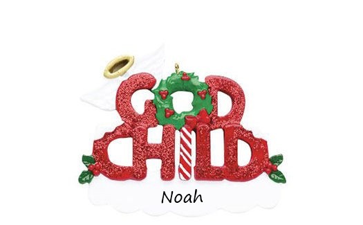 Godchild Personalised Christmas Ornament