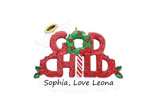 Godchild Personalised Christmas Ornament