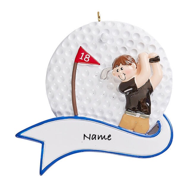 Golf Boy Personalised Christmas Ornament