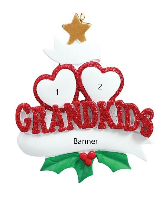 Grandkid Heart 2 grandparent personalised ornament
