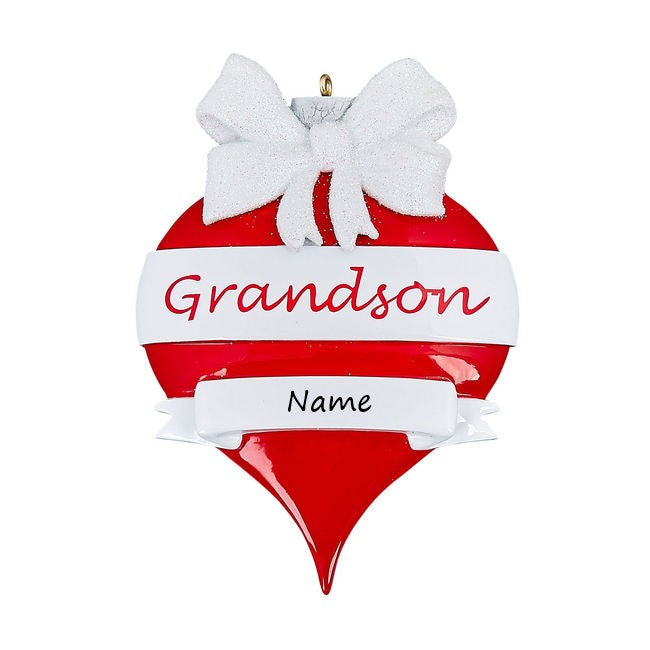 Grandson Bauble Personalised Christmas Ornament