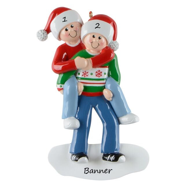 Holding Tight Couple Personalised Christmas Ornament