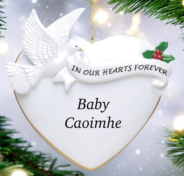 In Our Hearts Forever Personalised Christmas Ornament