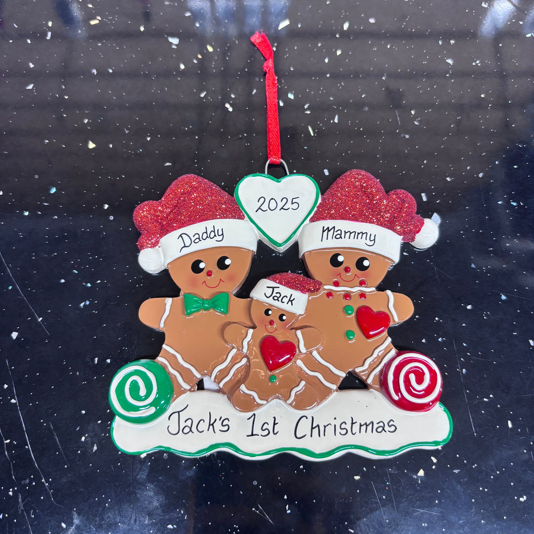 Gingerbread New Parents Personalised Christmas Ornament
