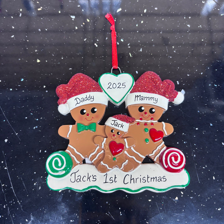 Gingerbread New Parents Personalised Christmas Ornament