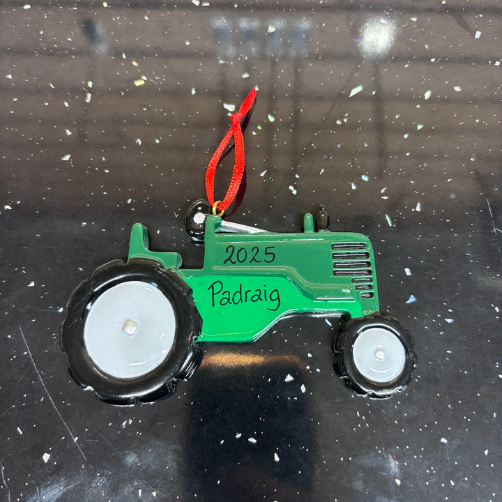 Tractor Toy Green Personalised Christmas Ornament