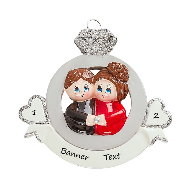 Engaged Couple Personalised Christmas Ornament