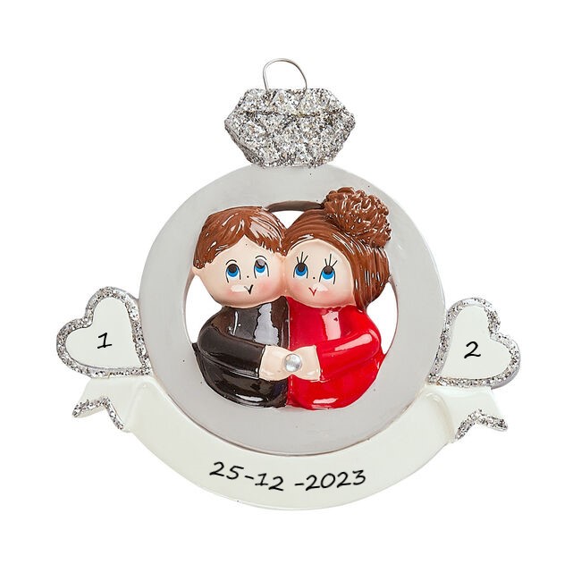 Engaged Couple Personalised Christmas Ornament