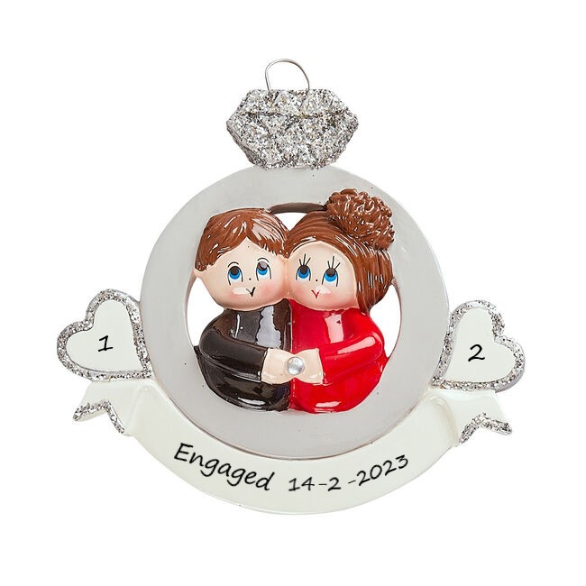 Engaged Couple Personalised Christmas Ornament