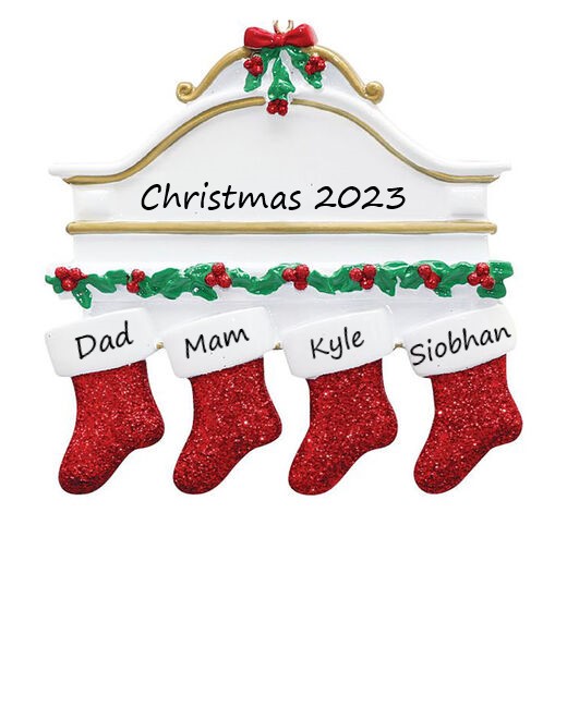 White Mantle 4 Personalised Christmas Ornament