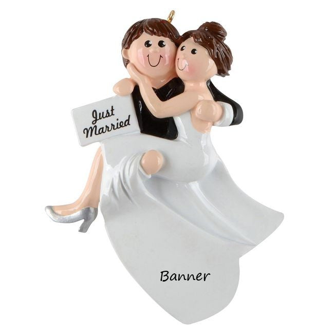 Just Married Personalised Christmas Ornament