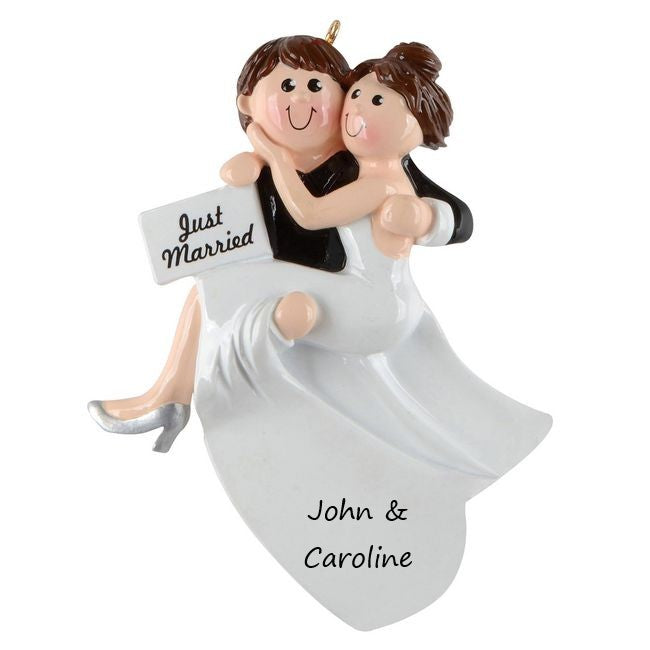 Just Married Personalised Christmas Ornament