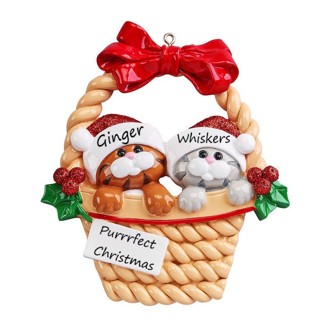 Kitty Couple Personalised Christmas Ornament